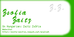 zsofia zaitz business card
